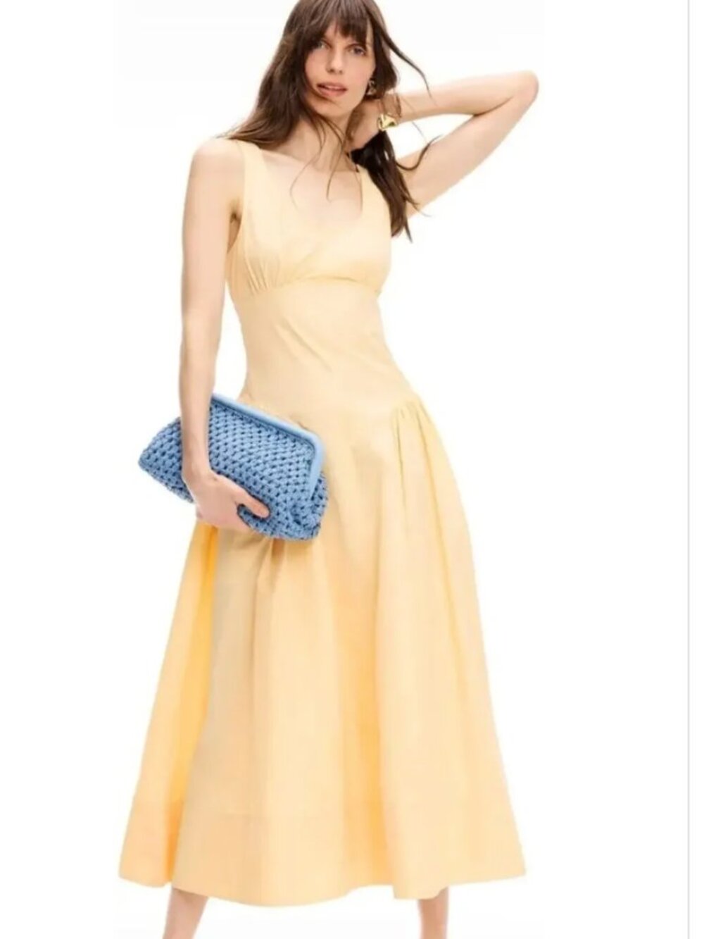 Proenza Schouler White Label Kendall Dress Sleeveless Midi Corset Yellow 10
